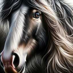 a horse, digital painting generated by DALL·E 2